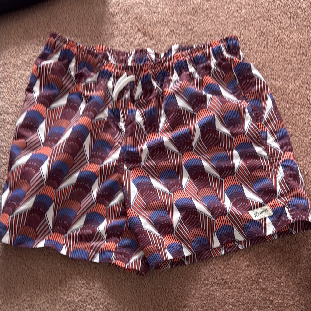 Stylish Men's Swim Shorts in Red and Blue